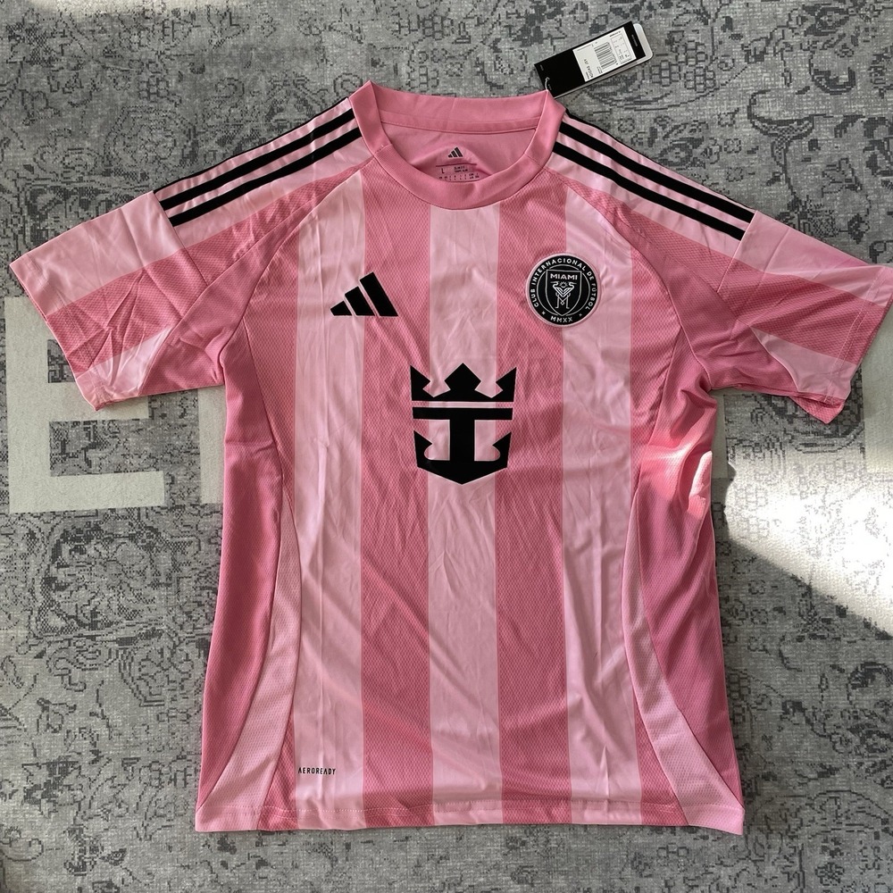 adidas Inter Miami CF Lionel Messi #10 Men's L Pink/Black Soccer Jersey